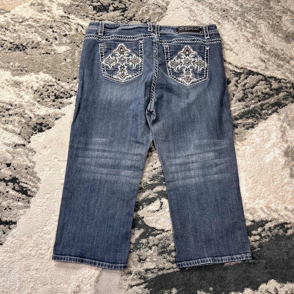 La Idol Usa Capri Jeans Womens 19 Blue Denim Cotton Stretch High Rise Y2k Preppy